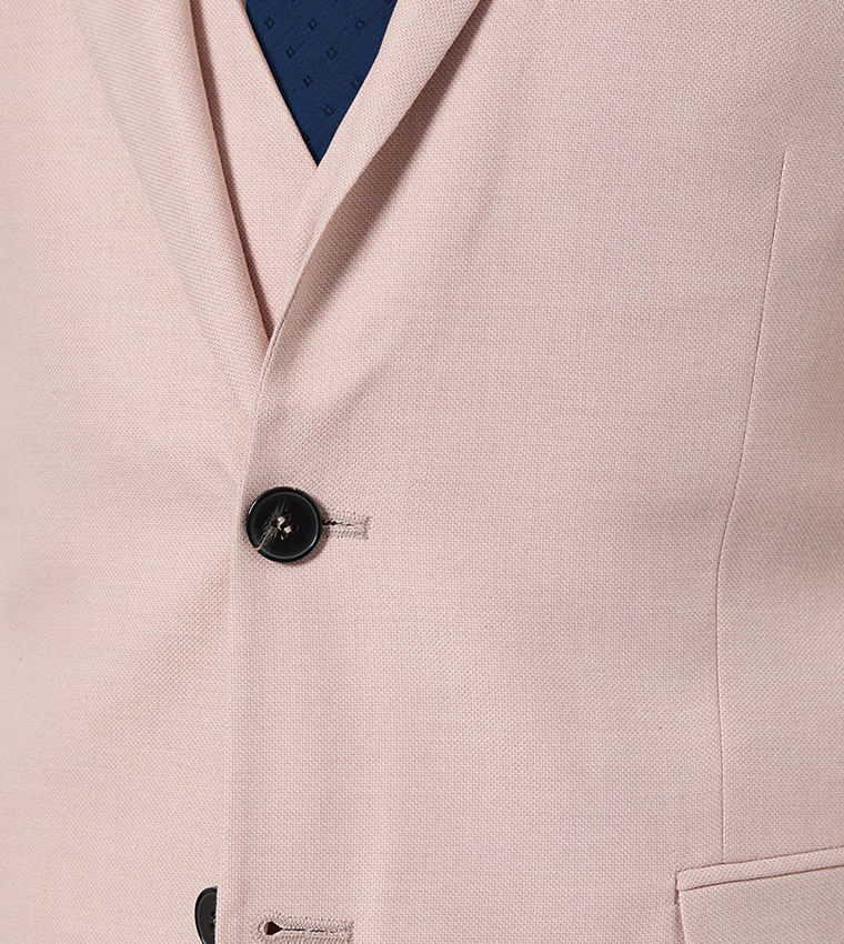 Solid Notch Collar Slim Fit Blazer