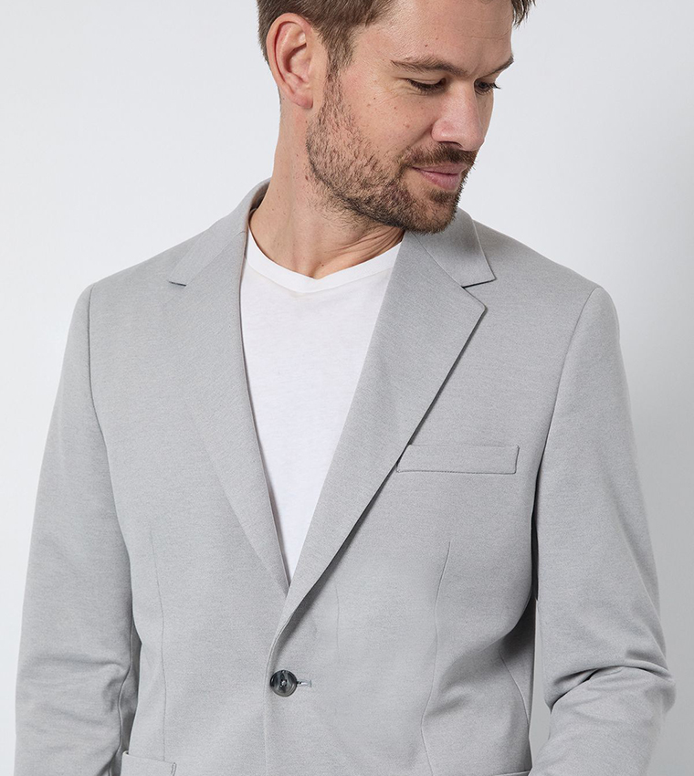 Jersey Patch Pocket Slim Fit Blazer