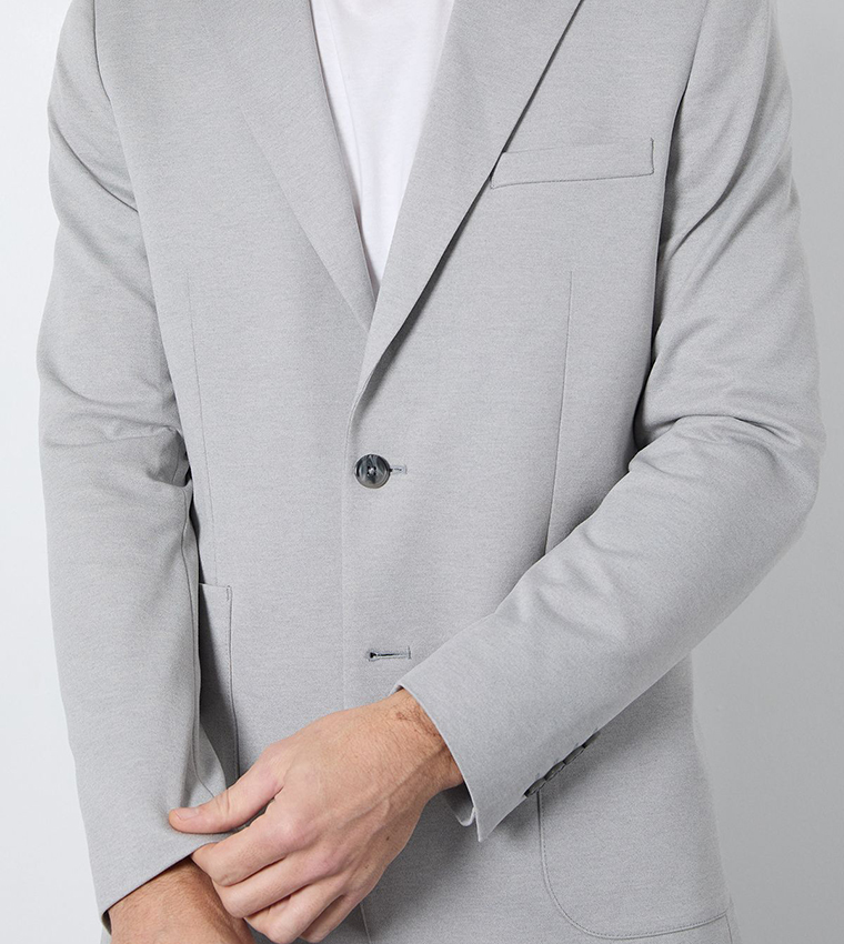 Jersey Patch Pocket Slim Fit Blazer