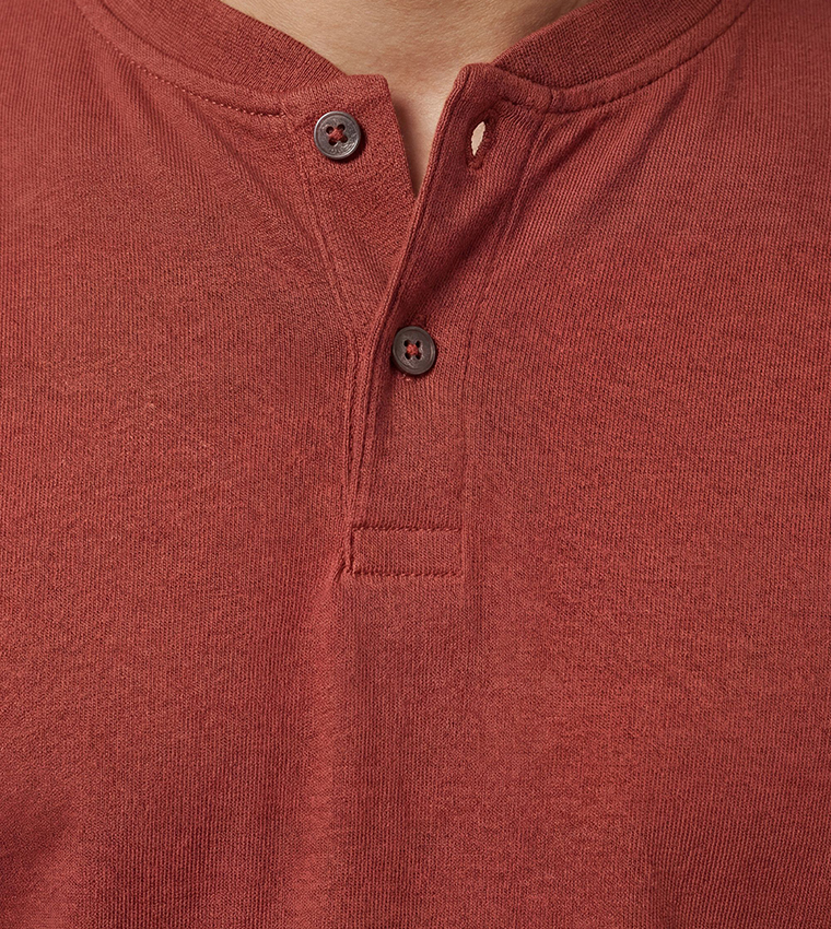 Burnt Grandad Neck T-Shirt