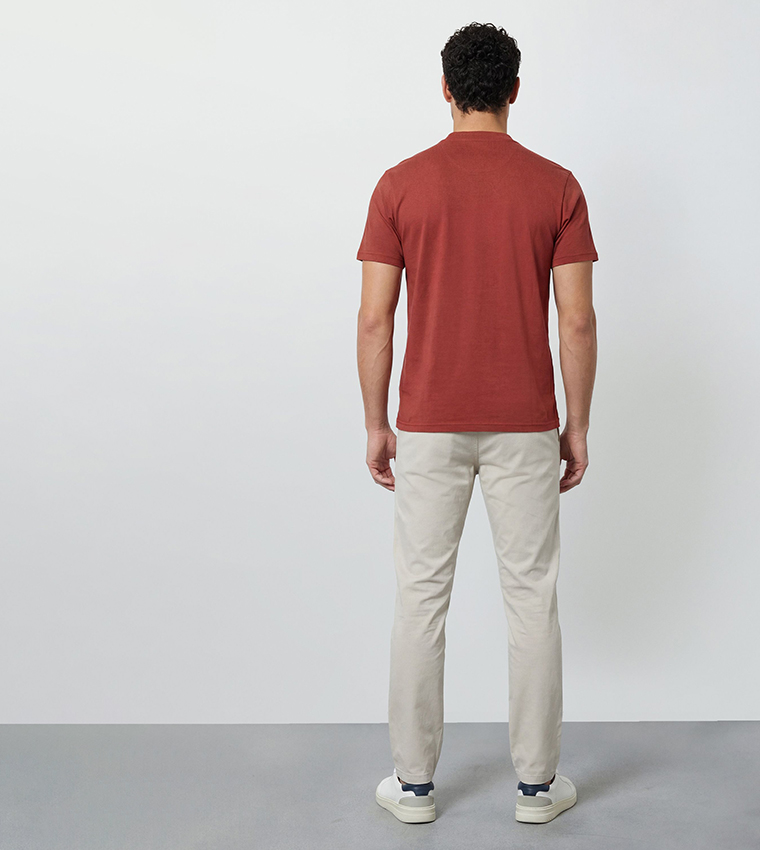 Burnt Grandad Neck T-Shirt