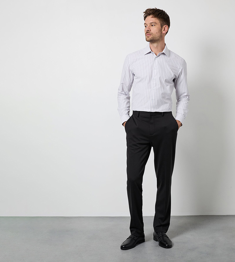 Striped Long Sleeves Slim Fit Shirt