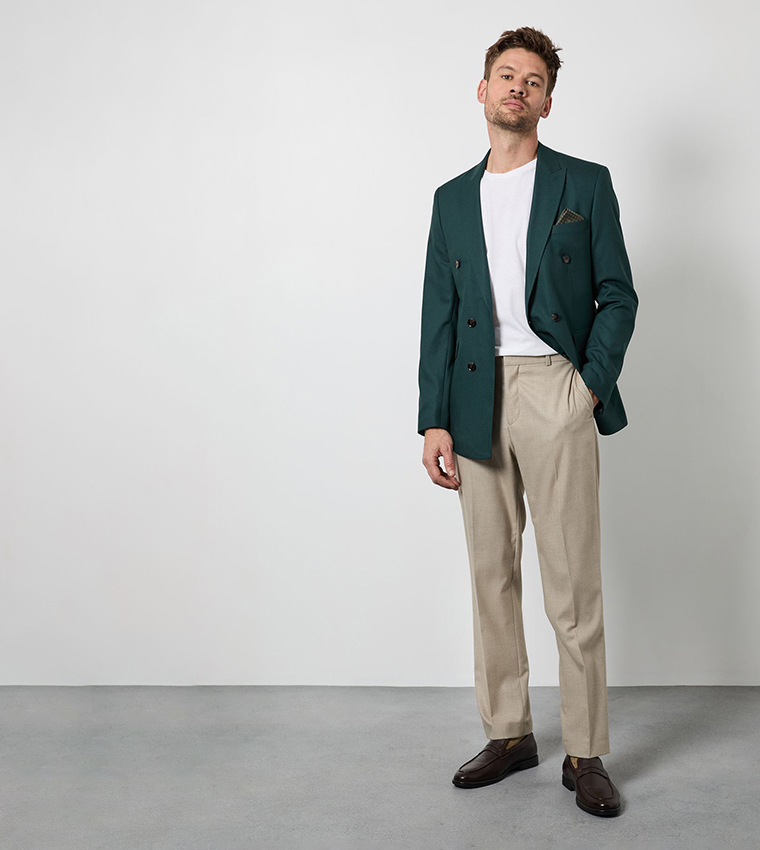 Double Breasted Slim Fit Blazer