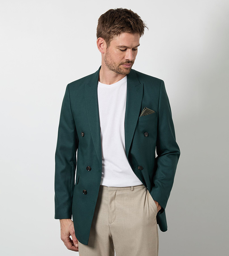 Double Breasted Slim Fit Blazer