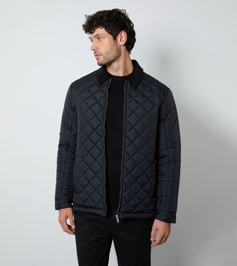 Diamond Quilted Long Sleeves Jacket