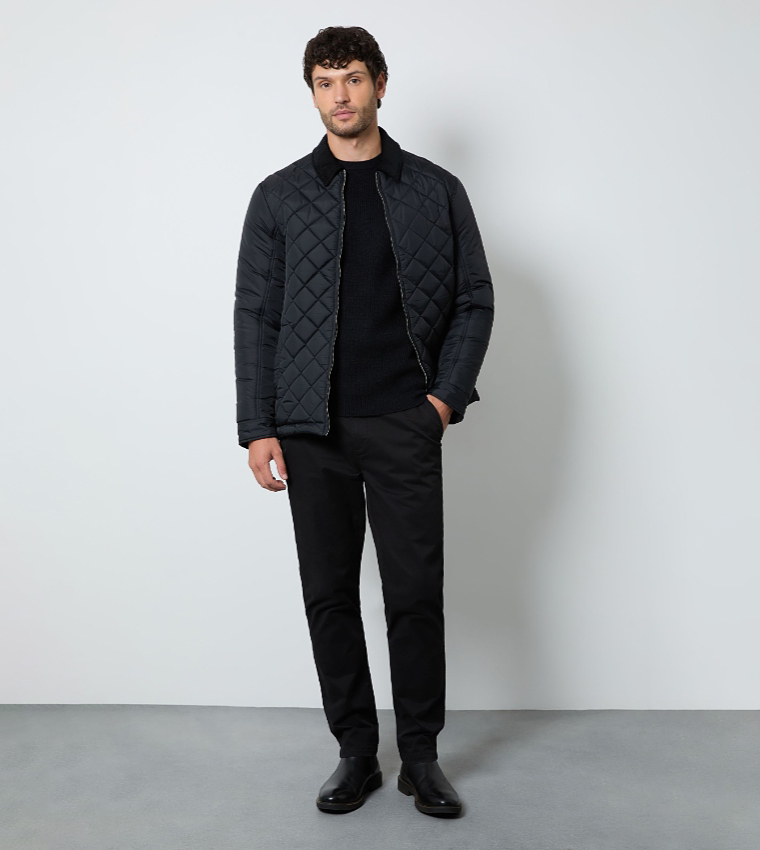 Diamond Quilted Long Sleeves Jacket