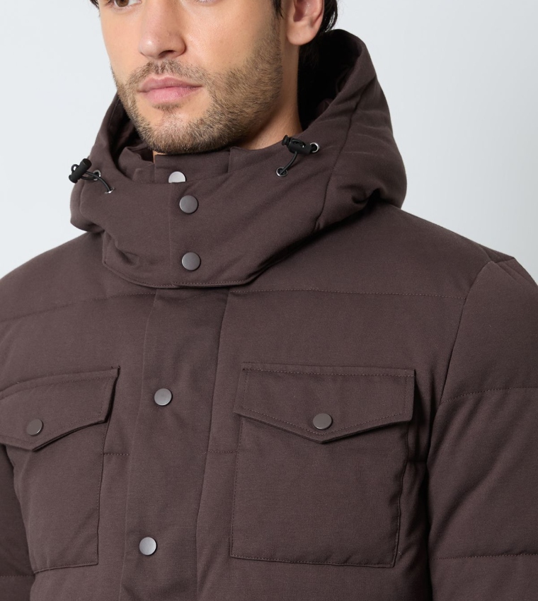 Pocket Front Padded Hooded Jacket