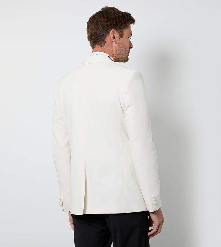 Ivory Shawl Collar Slim Fit Tuxedo Jacket