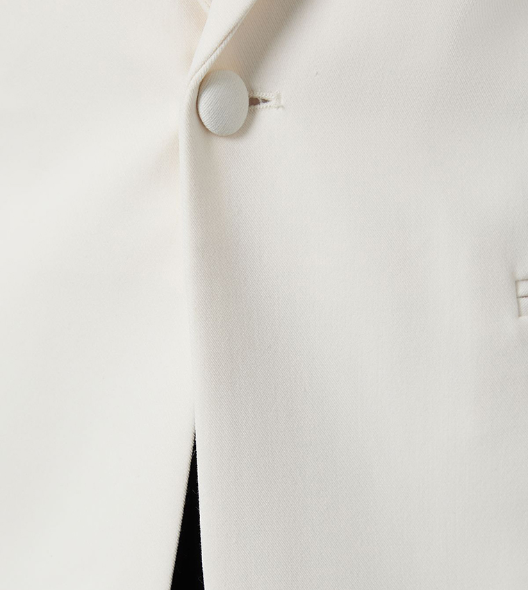 Ivory Shawl Collar Slim Fit Tuxedo Jacket