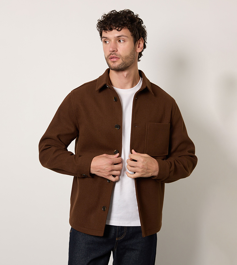 Wool Look Short Jacket