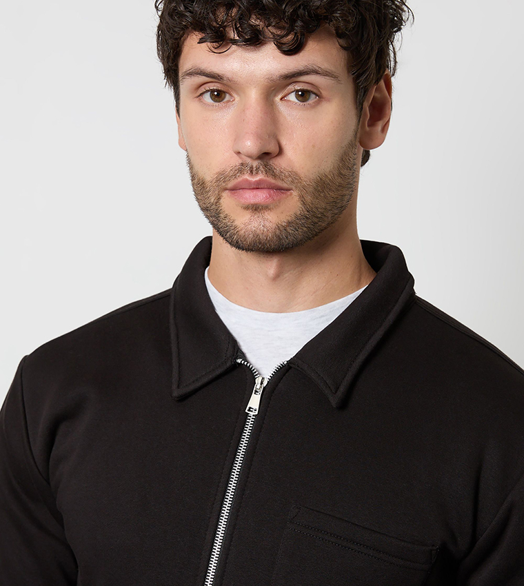 Zip-Through Jersey Overshirt