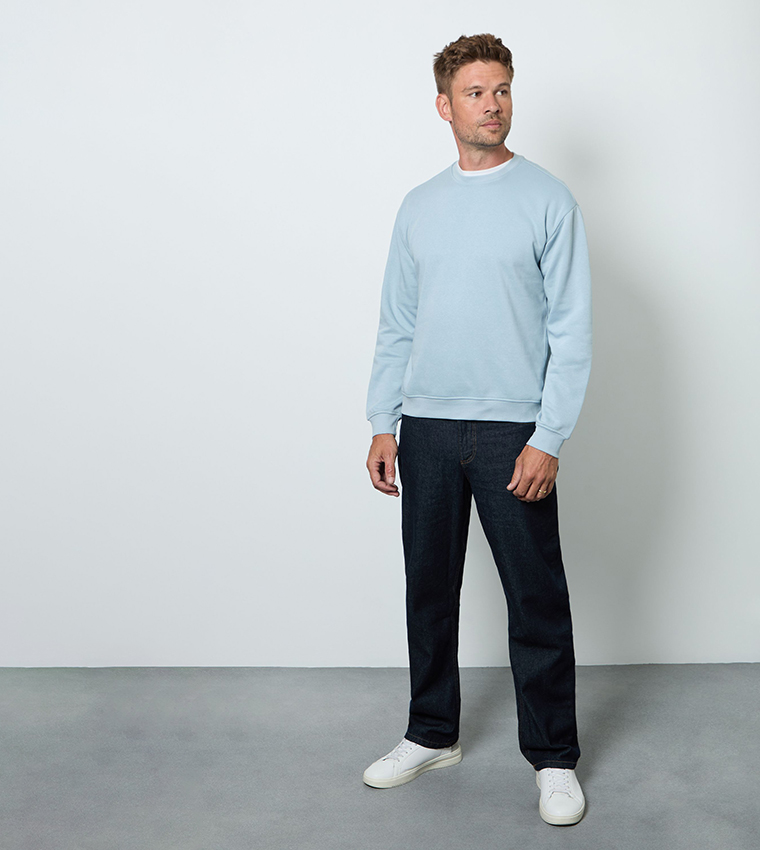 Solid Crew Neck Sweatshirt