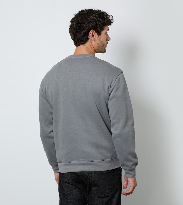 Solid Crew Neck Sweatshirt