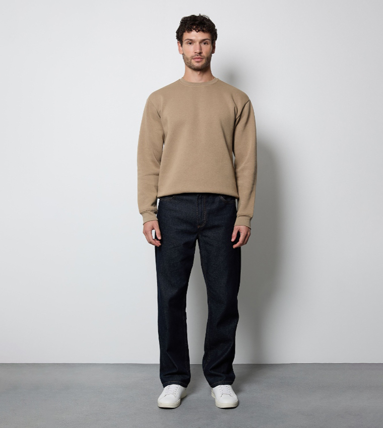 Solid Crew Neck Sweatshirt