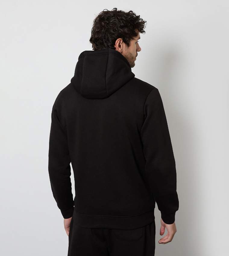 Solid Zip-Through Hooded Jacket