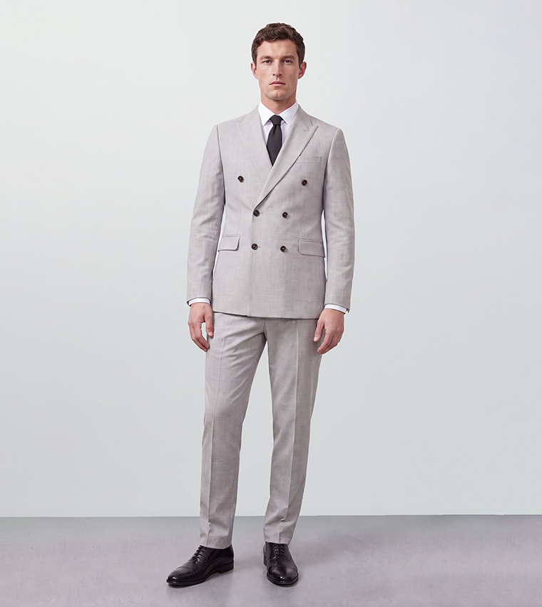 Solid Double Breasted Blazer