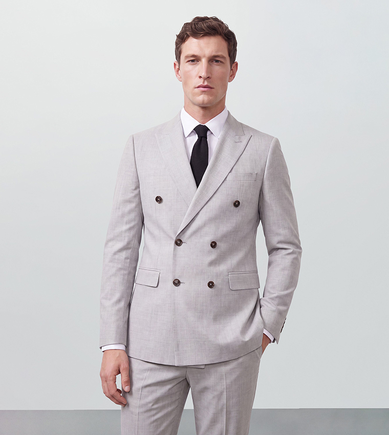 Solid Double Breasted Blazer