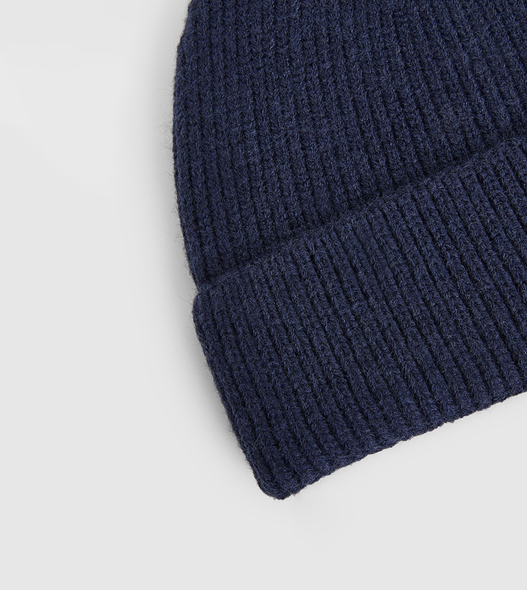 Ribbed Knitted Beanie Hat