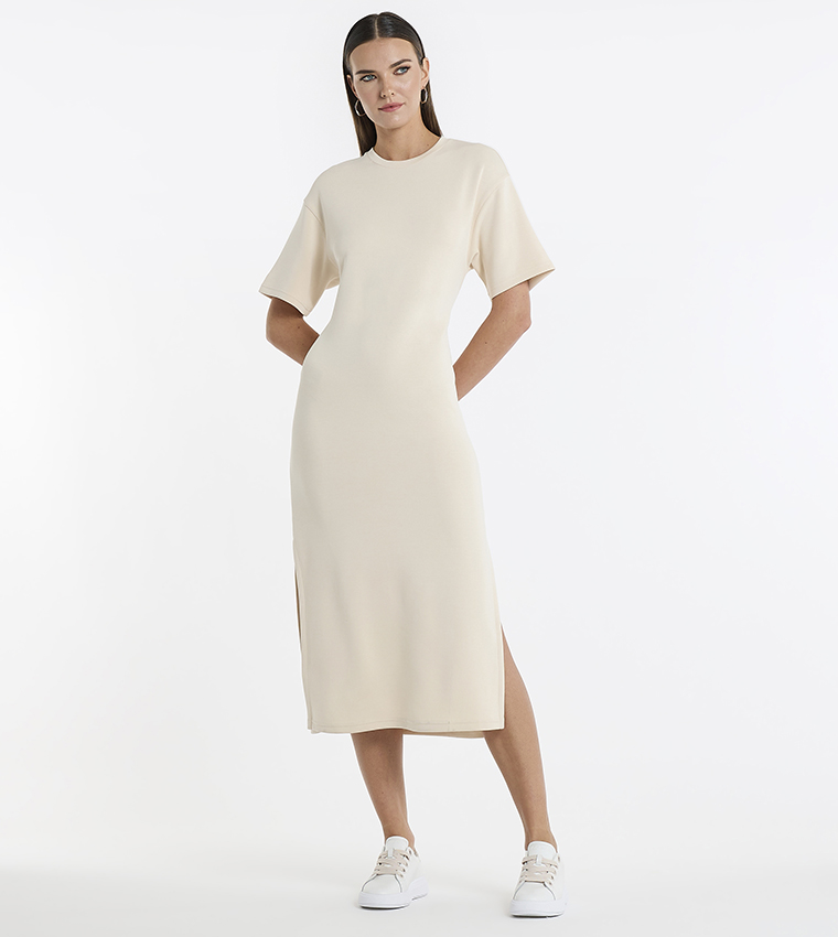 Solid Short Sleeves T-Shirt Dress