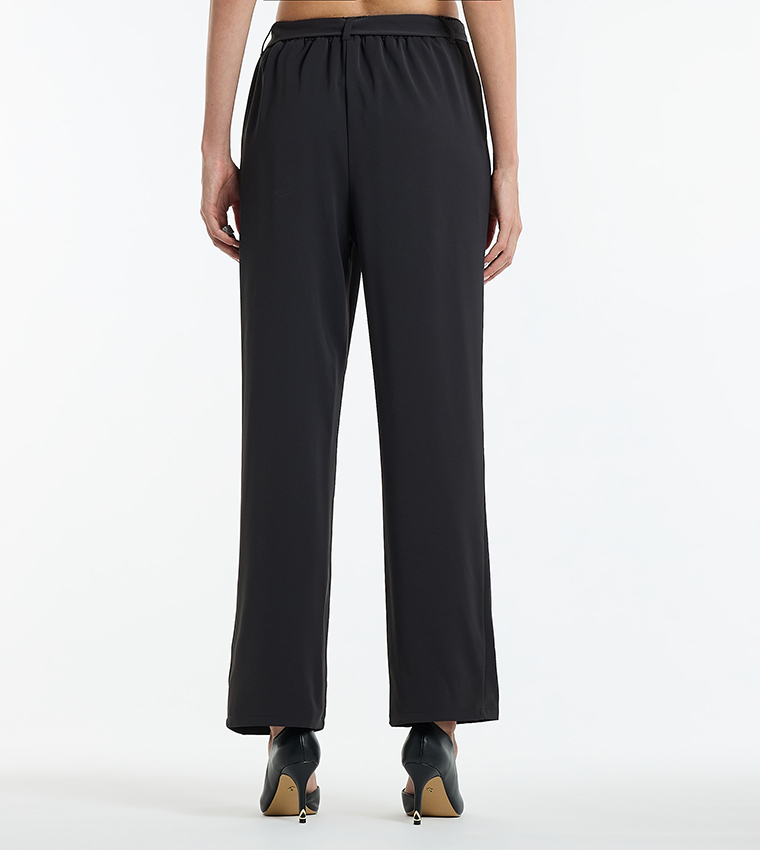 Detachable Belt Straight Fit Pants