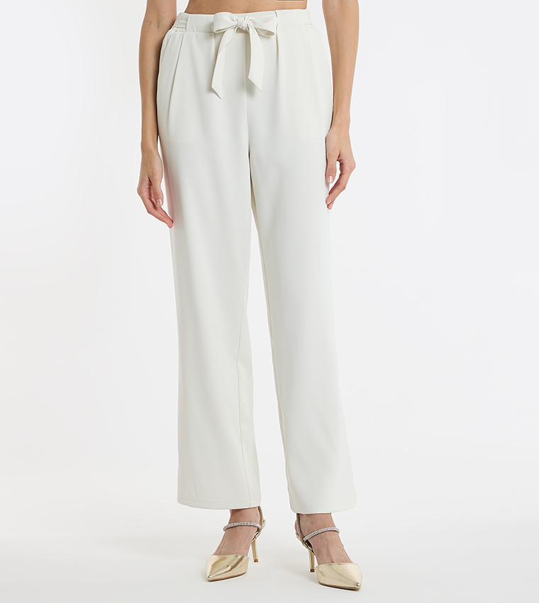 Detachable Belt Straight Fit Pants