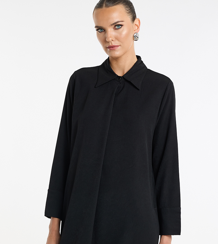 Tailored Shirt Dress with Pockets