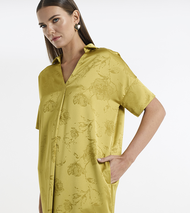 bcbg jacquard midi dress Bcbg Women's V-Neck Organza Floral Fit-and-Flare Midi Dress - Ecru Multi