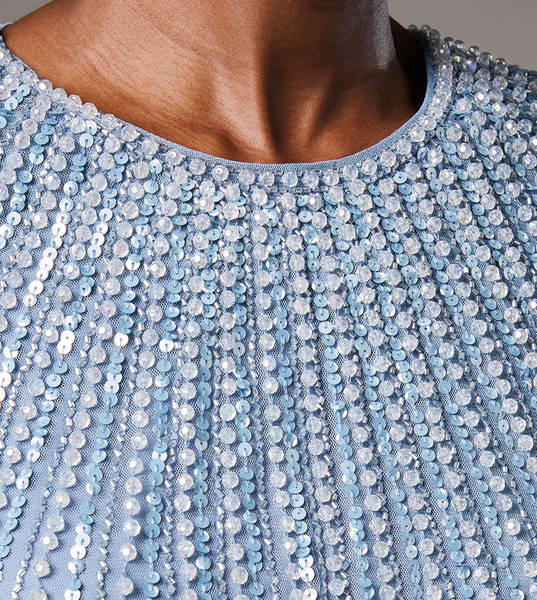 Sequined Long Sleeves Midi Dress
