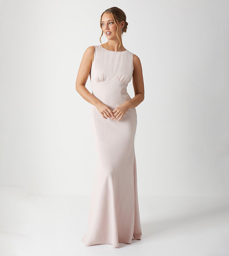Cowl Back Fishtail Bridesmaids Maxi Dress