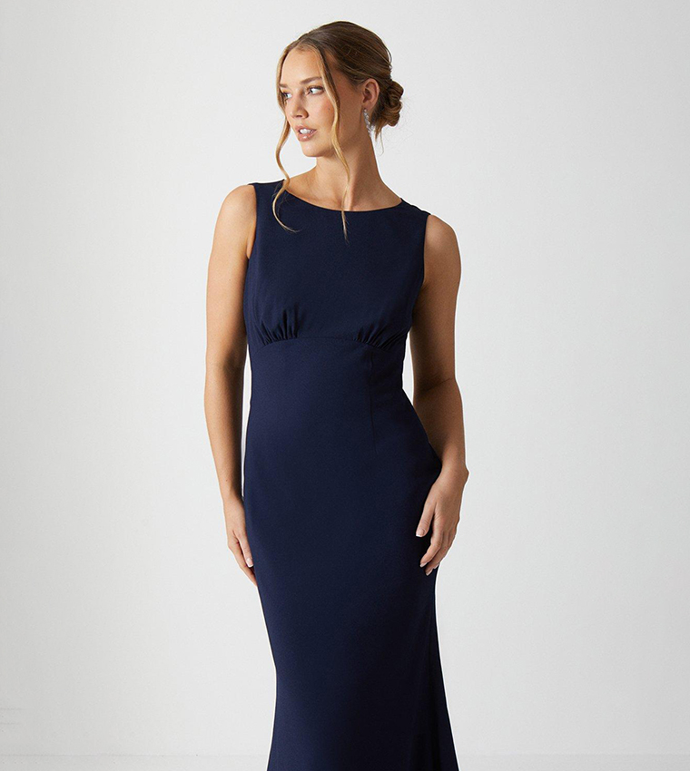 Cowl Back Fishtail Bridesmaids Maxi Dress