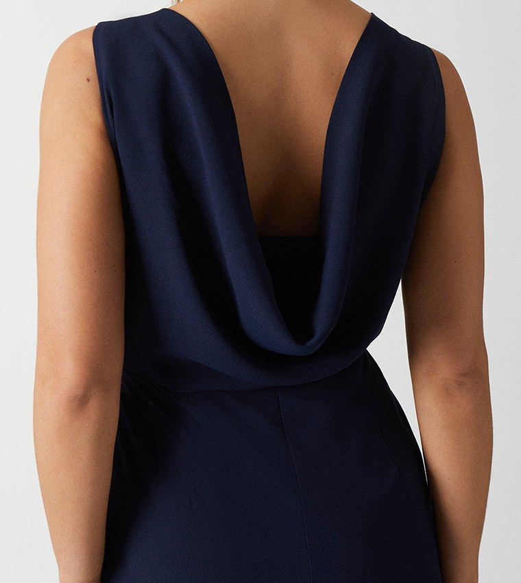 Cowl Back Fishtail Bridesmaids Maxi Dress