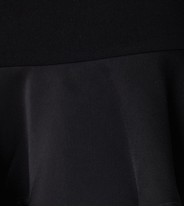 Satin Back Crepe Peplum Dress