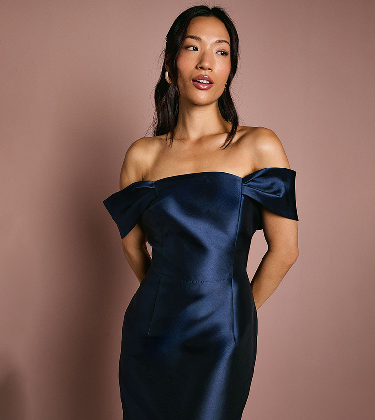 Coast Honoured Twill Bardot Column Maxi Bridesmaid Dress