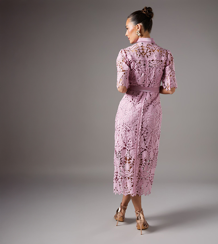 فستان قميص بأكمام قصيرة 