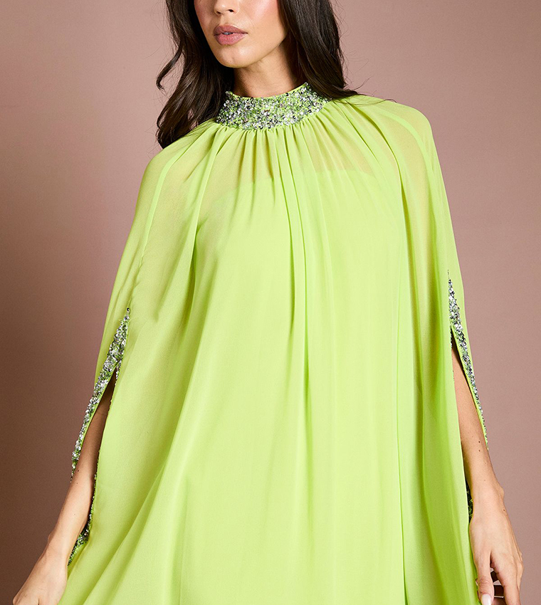 Coast Muse Chiffon Cape Maxi Dress