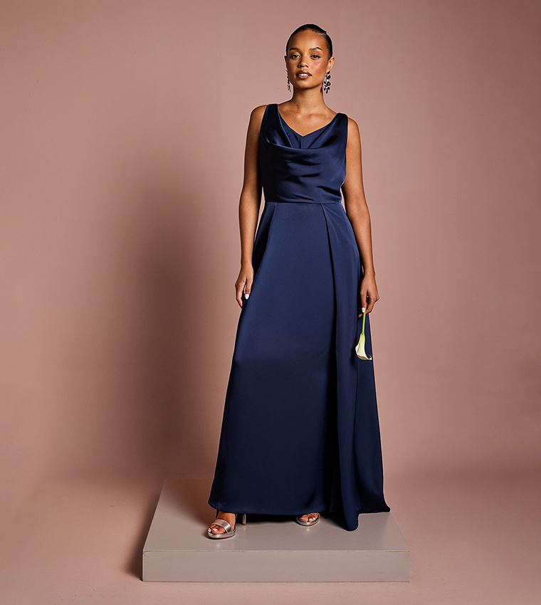 christmas trees that look like dresses Tree Dress with Headpiece naked Color:Navy Circle Print cold gentle cycle Azazie Bridesmaid Dress Color