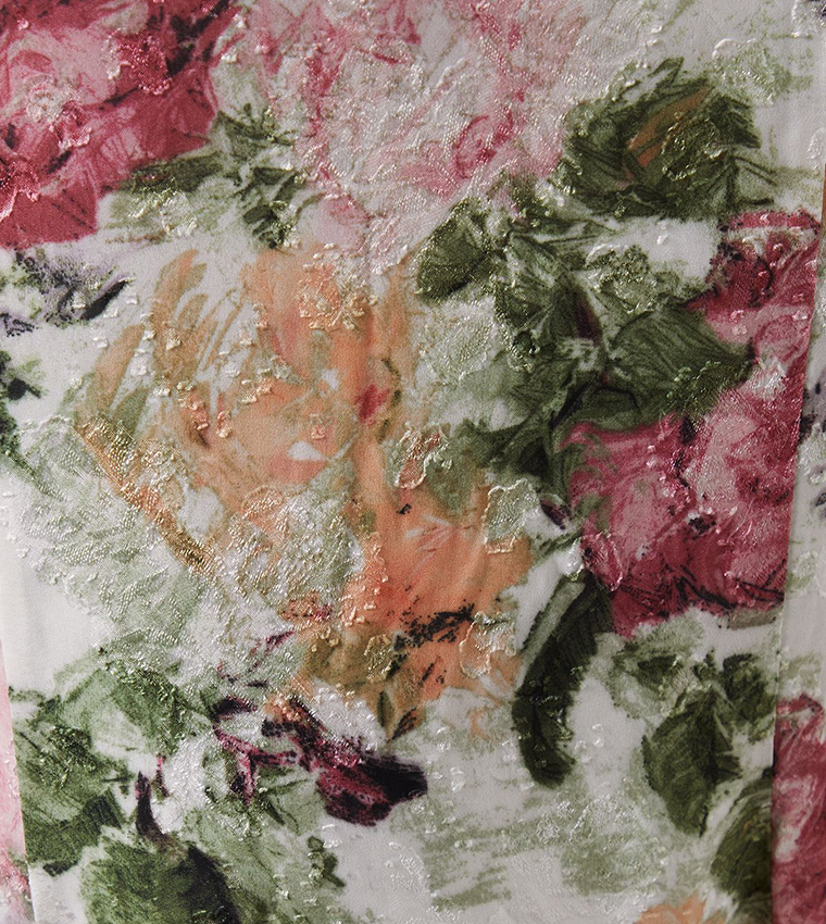 Floral Print  Bardot Maxi Dress