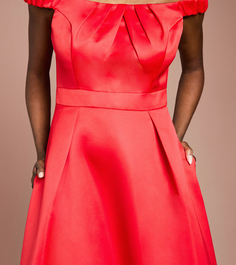 Bardot Fit and Flare Hi Low Hem Maxi Dress