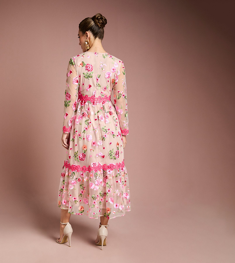 Floral Embroidered Midaxi Dress