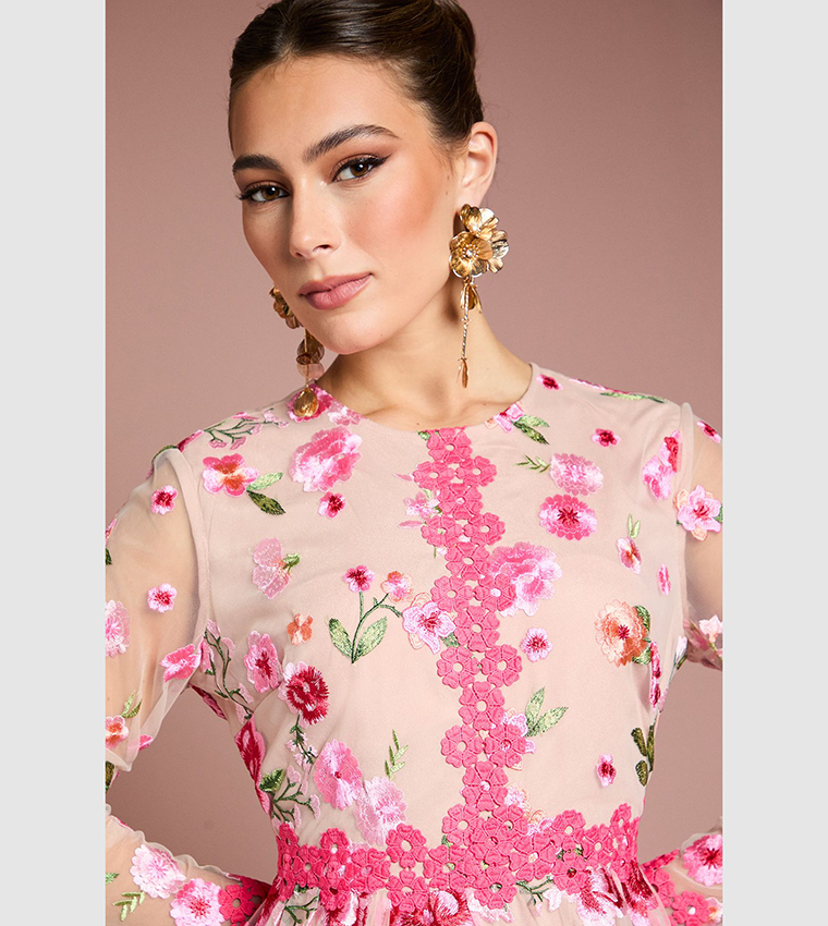 Floral Embroidered Midaxi Dress