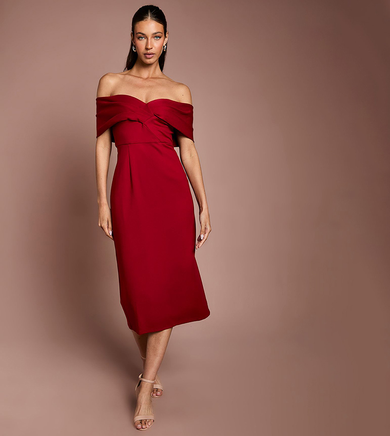 coast red bardot dress Coast Red Dress Coast Red Bardot Dress Coast Bardot Maxi Dress With Diamante Trim Red