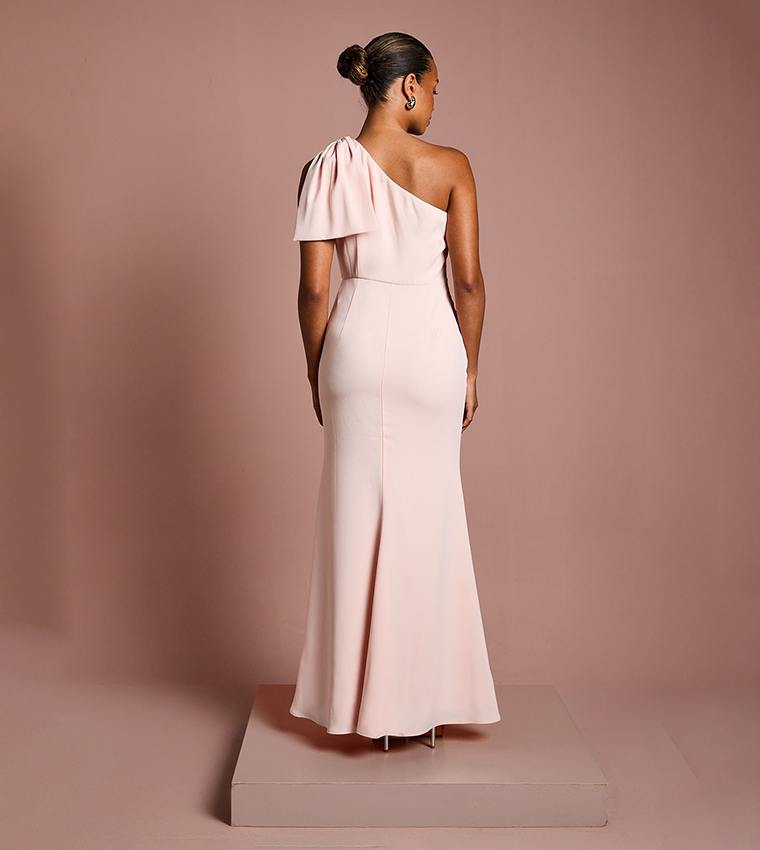 Coast Honoured Petite Bow One Shoulder Maxi Bridesmaid Dress