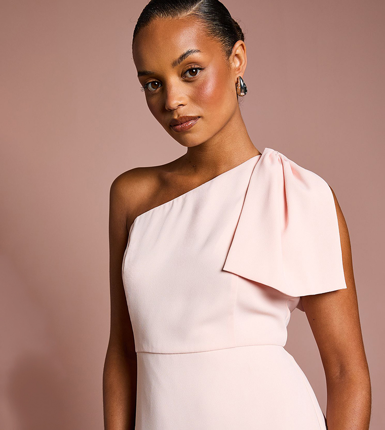 Coast Honoured Petite Bow One Shoulder Maxi Bridesmaid Dress