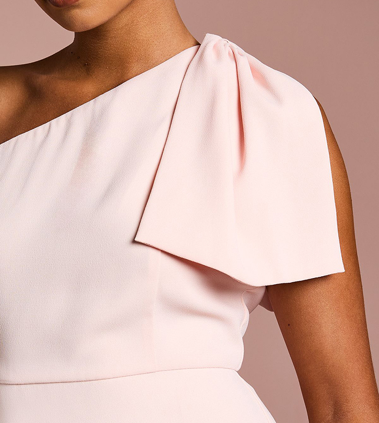 Coast Honoured Petite Bow One Shoulder Maxi Bridesmaid Dress