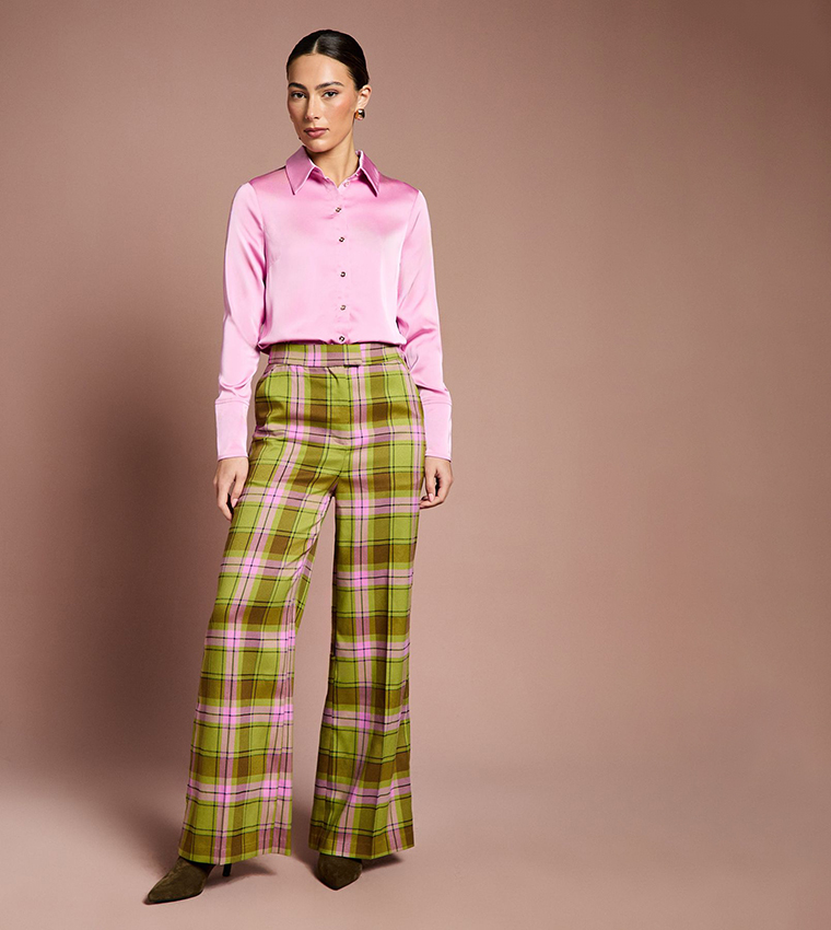 Solid Long Sleeves Satin Shirt