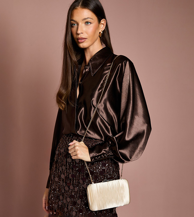 Bridal Brooke Satin Clutch Bag