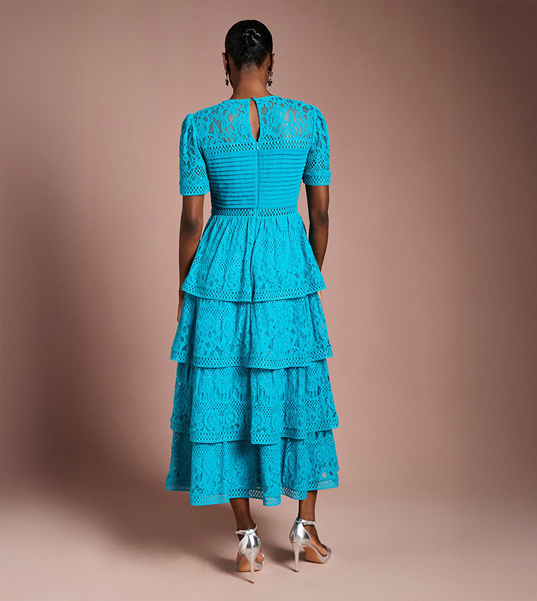Lacy Tiered Midi Dress