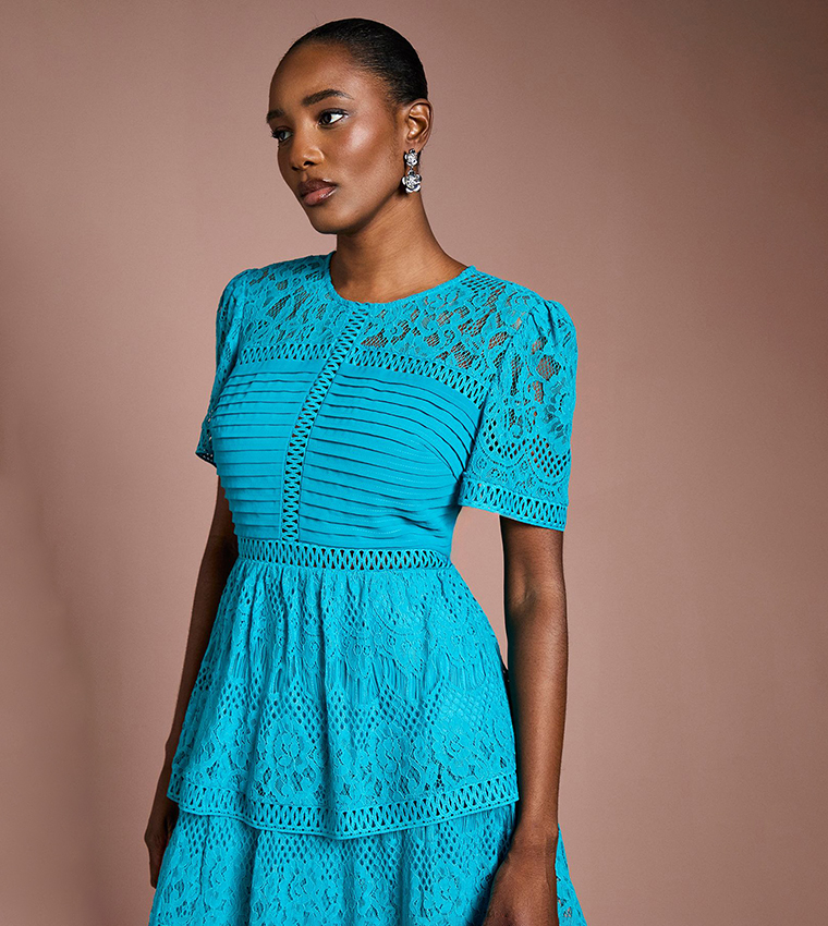 Lacy Tiered Midi Dress