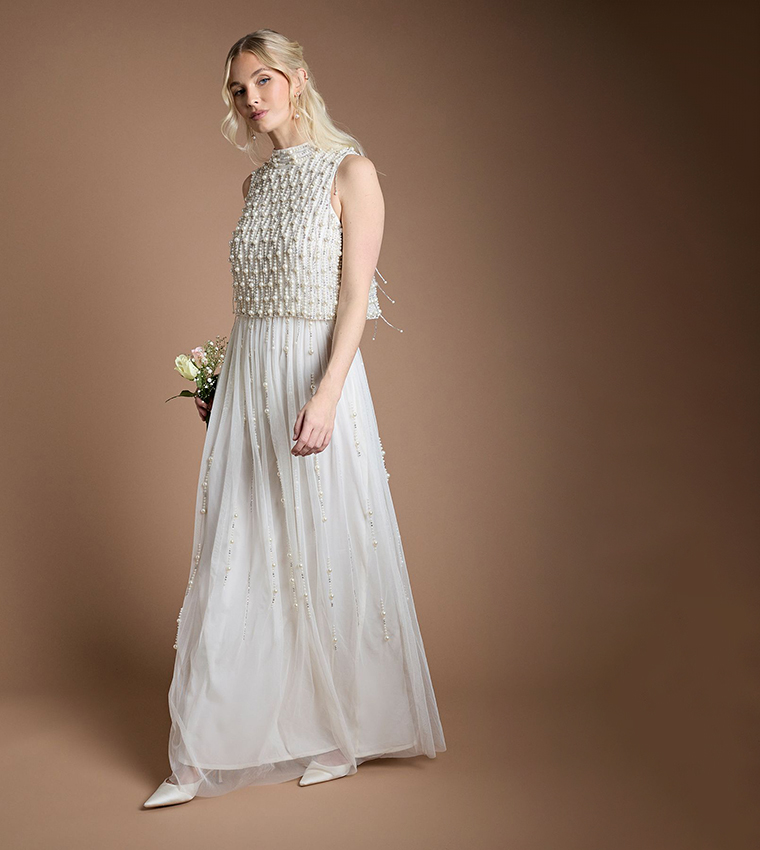 coast beaded wedding dress lustra main image 1