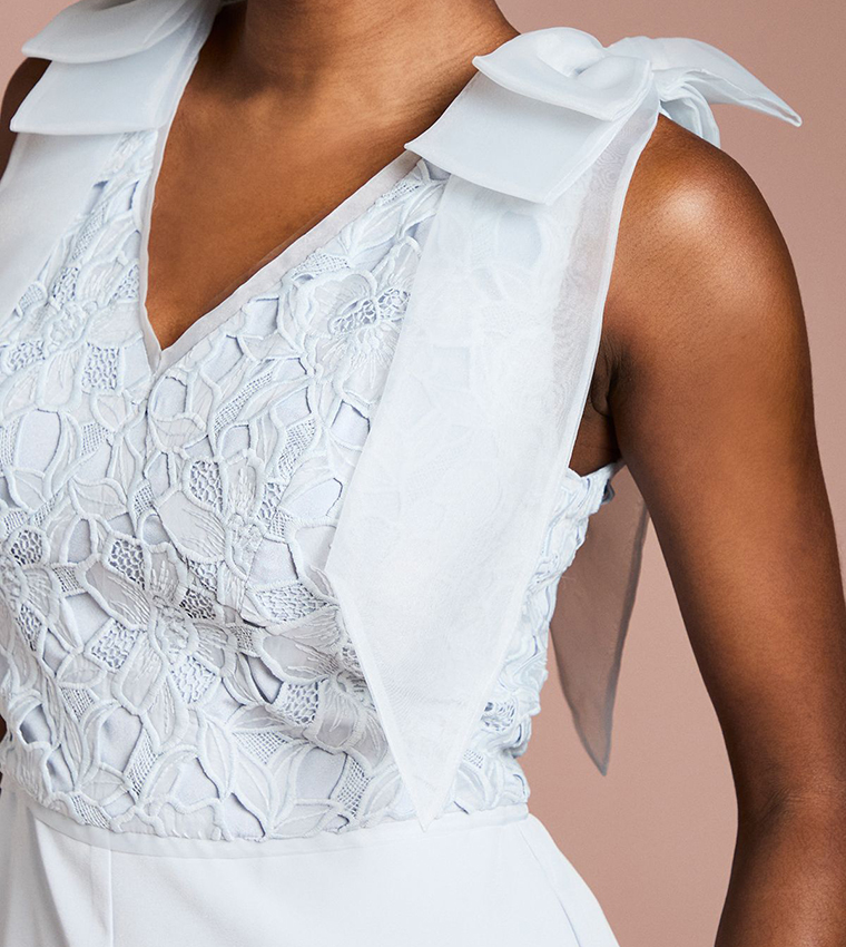 Bow Shoulder Lace Jumpsuit